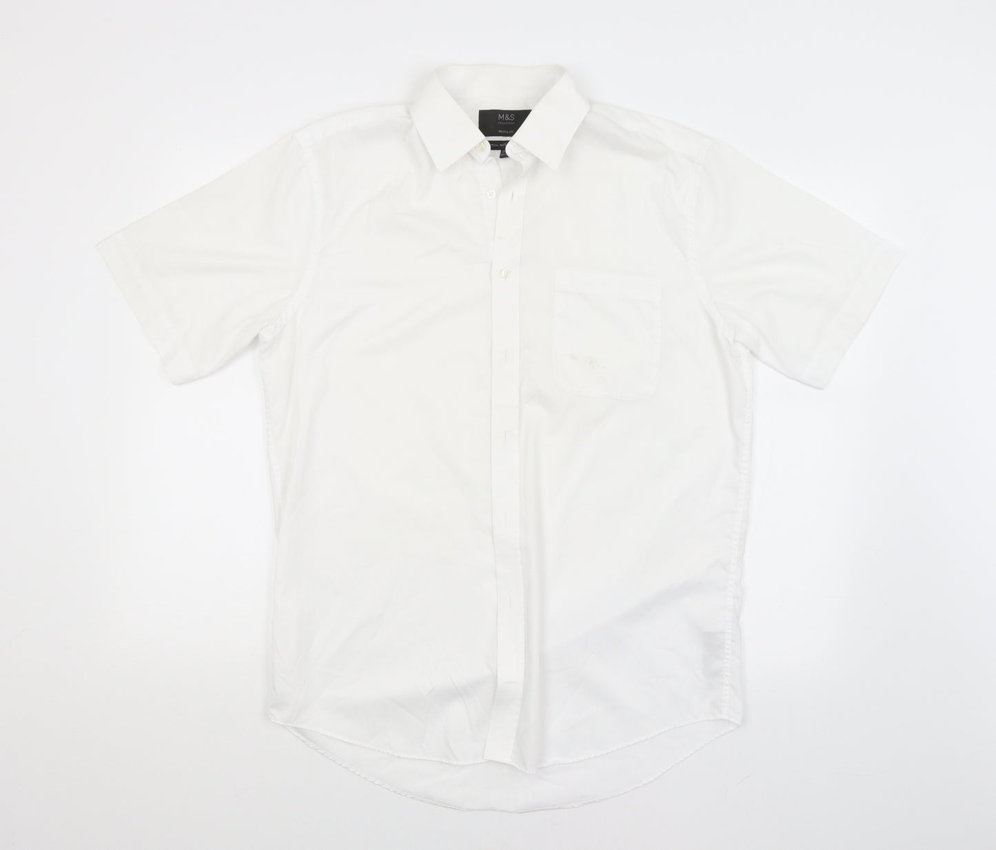 M&S Mens White    Dress Shirt Size 15.5