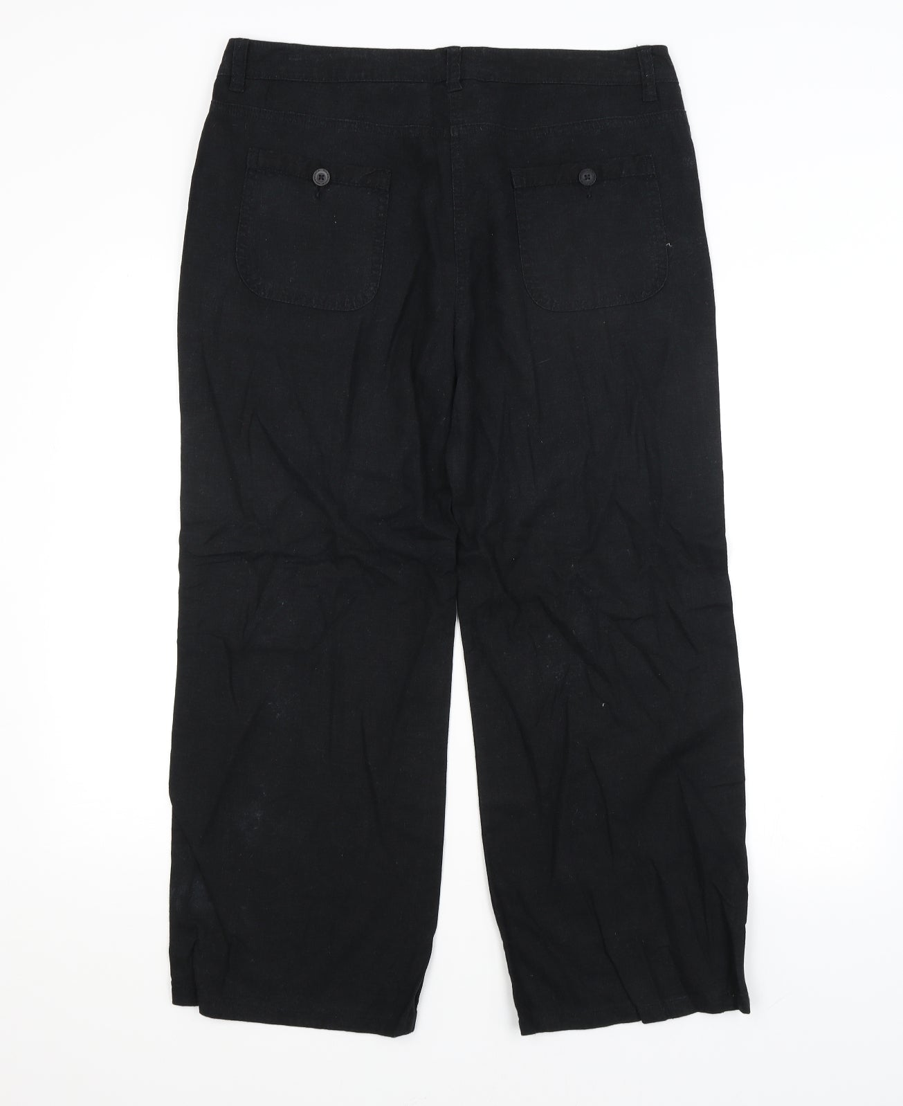 M&S Womens Black   Trousers  Size 12 L28 in