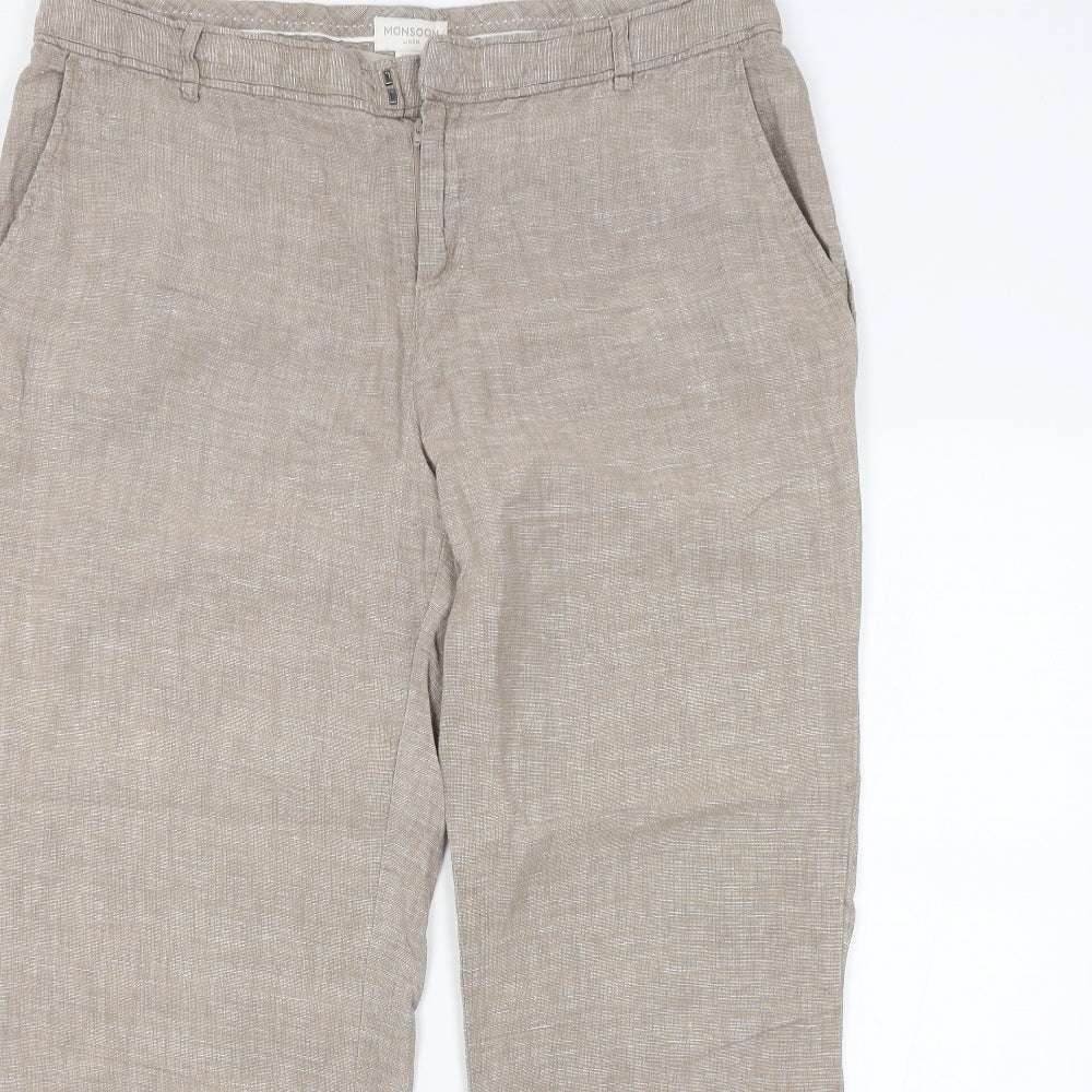 Monsoon Womens Brown   Trousers  Size 16 L27 in