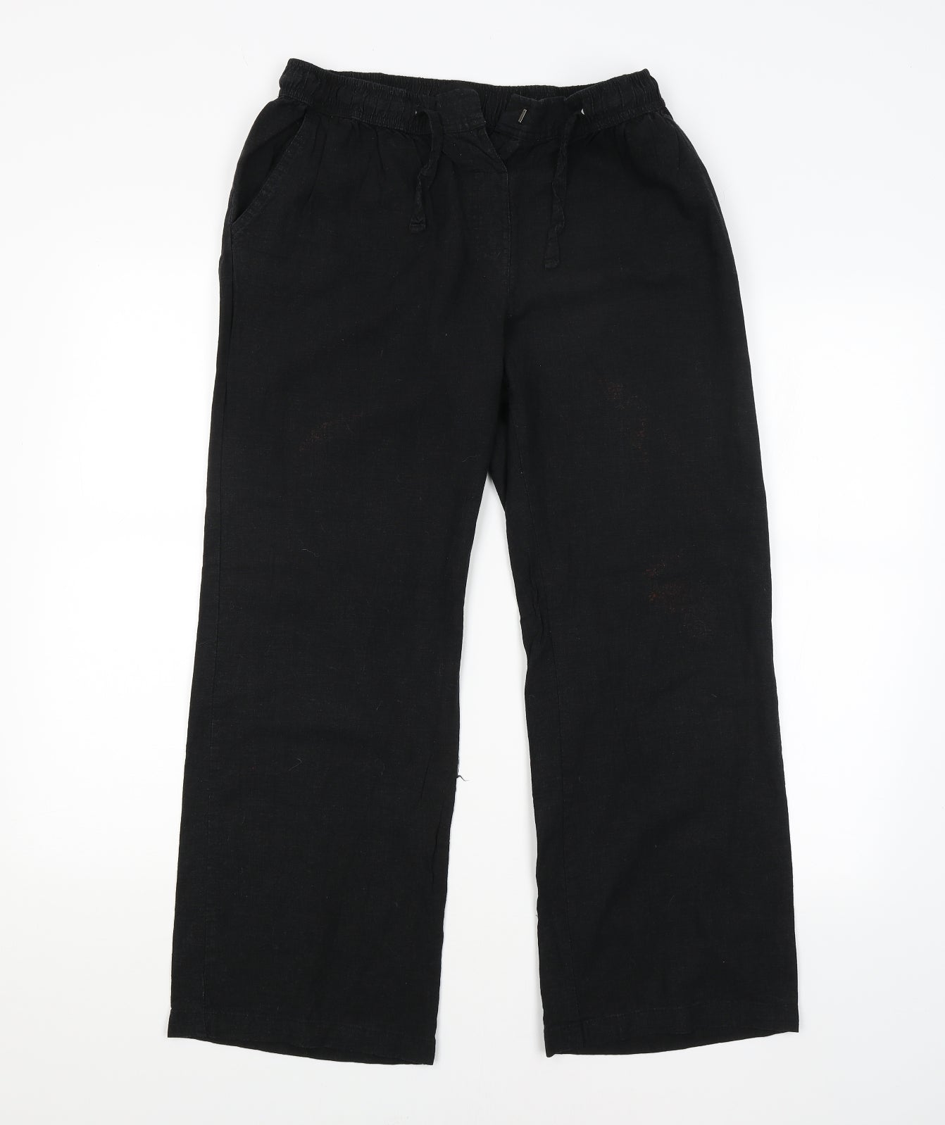 B. YOU Womens Black   Trousers  Size 12 L27 in