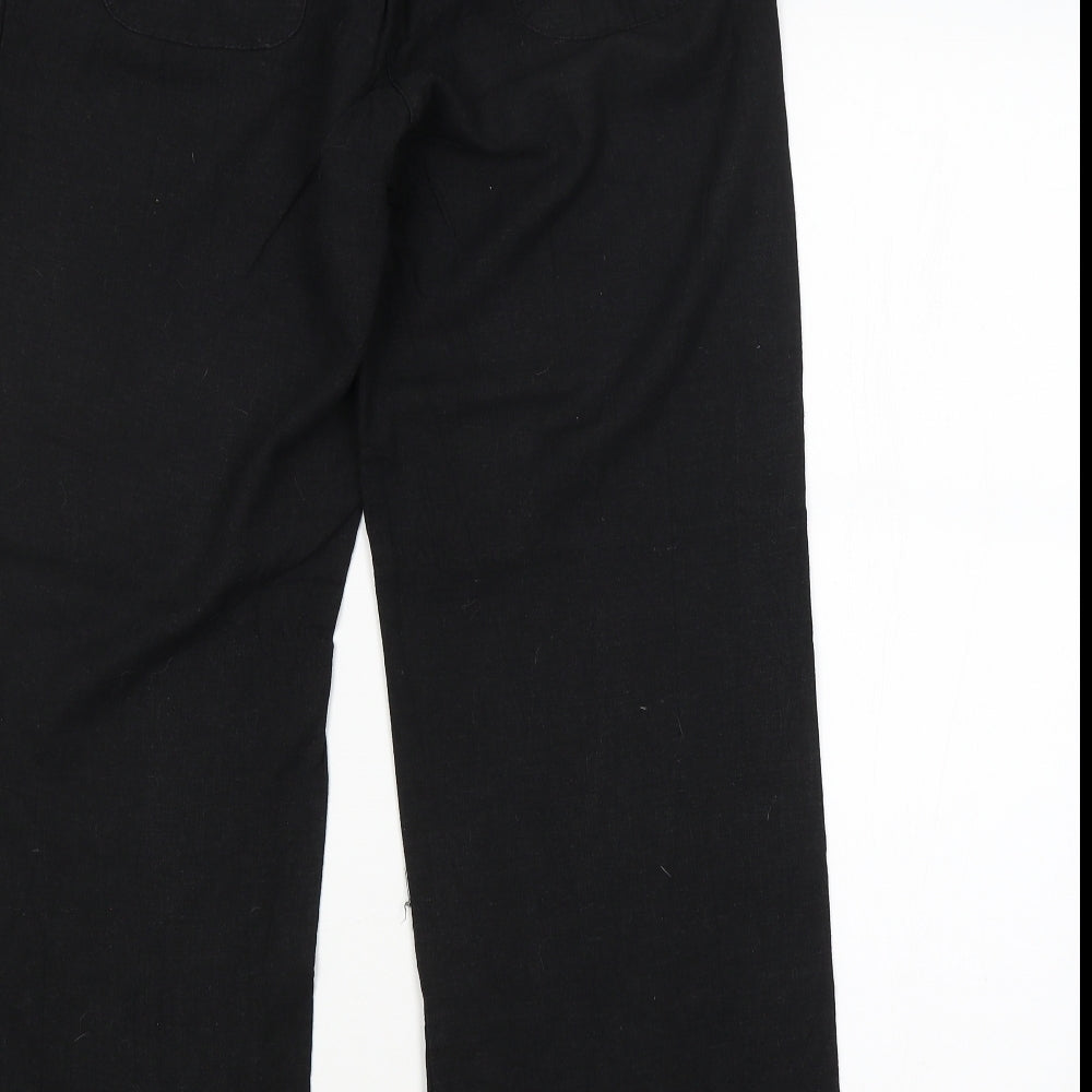 B. YOU Womens Black   Trousers  Size 12 L27 in