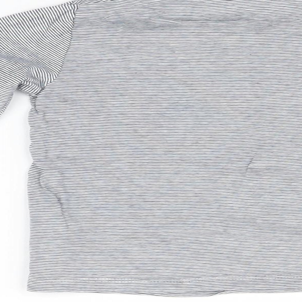 Preworn Girls Grey Striped  Basic T-Shirt Size 3 Years
