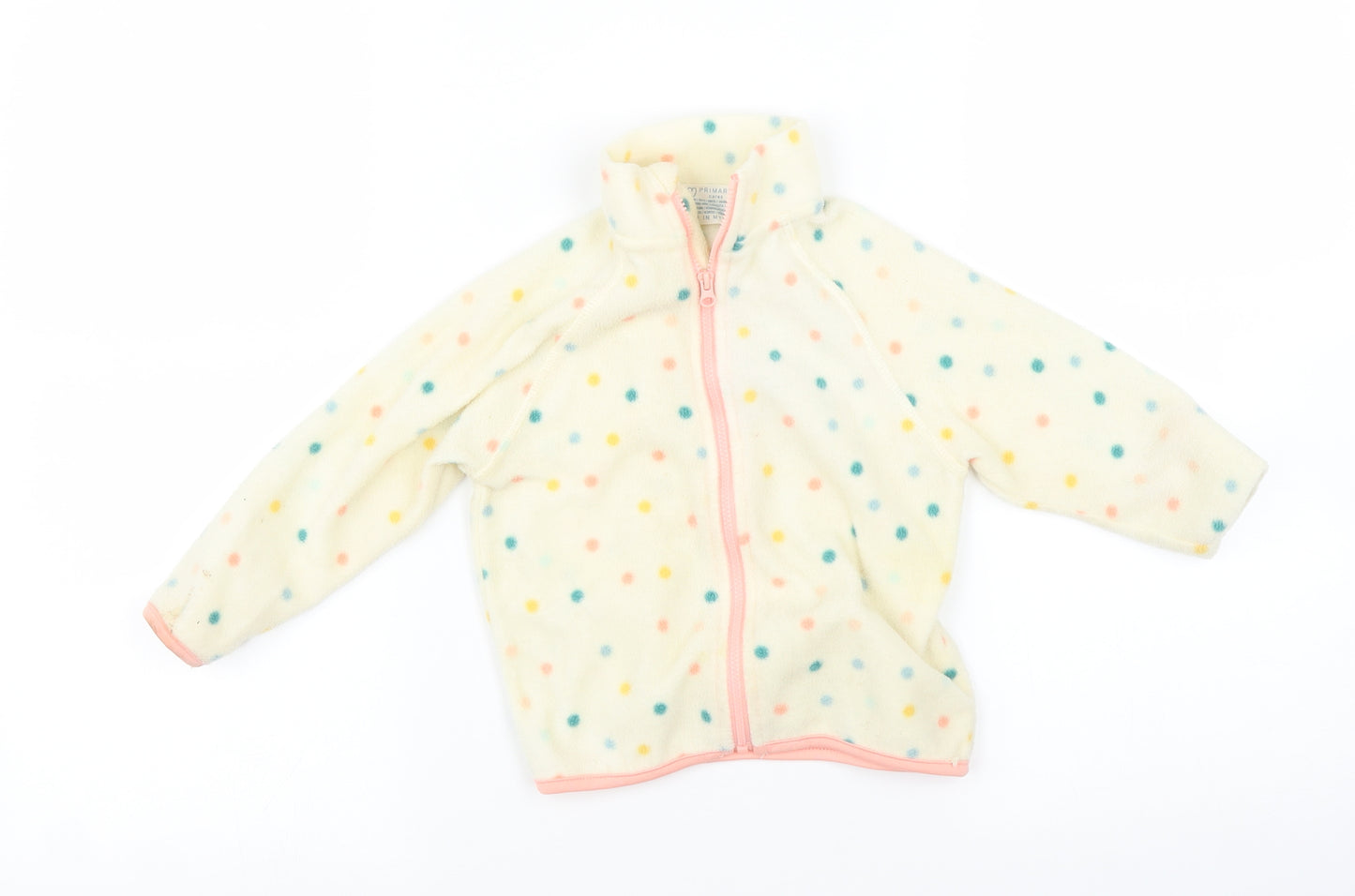 Primark Girls Multicoloured Polka Dot  Full Zip Hoodie Size 3-4 Years