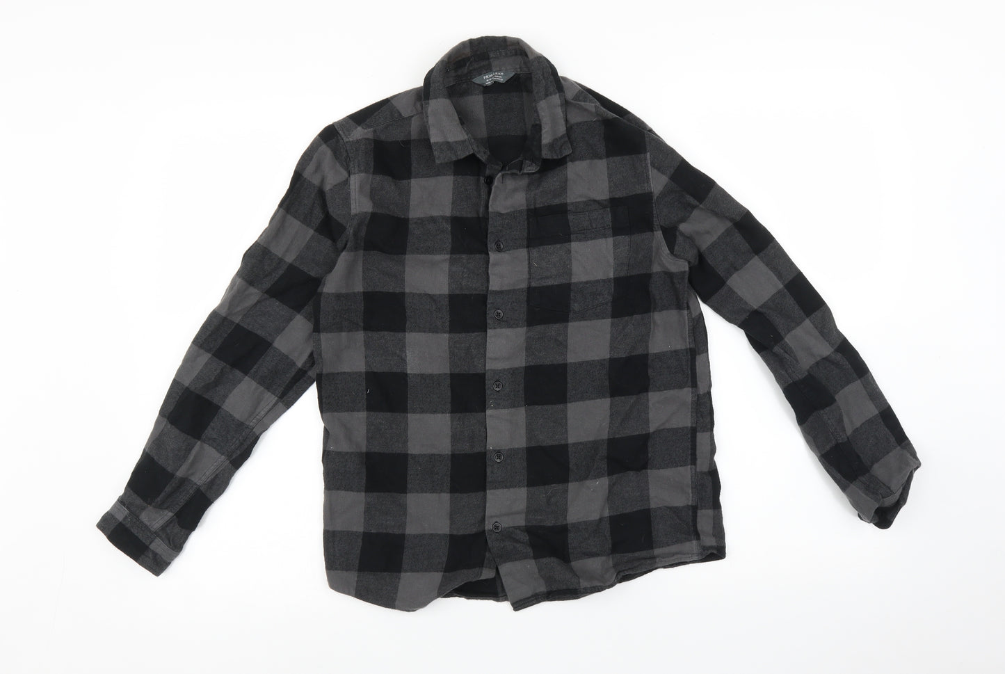Primark Boys Grey Check  Basic Button-Up Size 12-13 Years