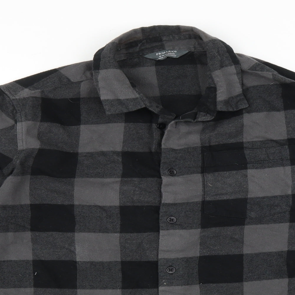 Primark Boys Grey Check  Basic Button-Up Size 12-13 Years