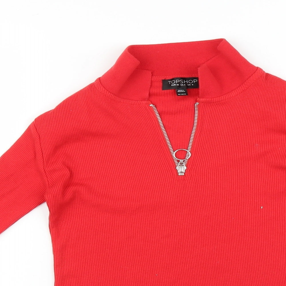 Topshop Womens Red   Basic T-Shirt Size 8