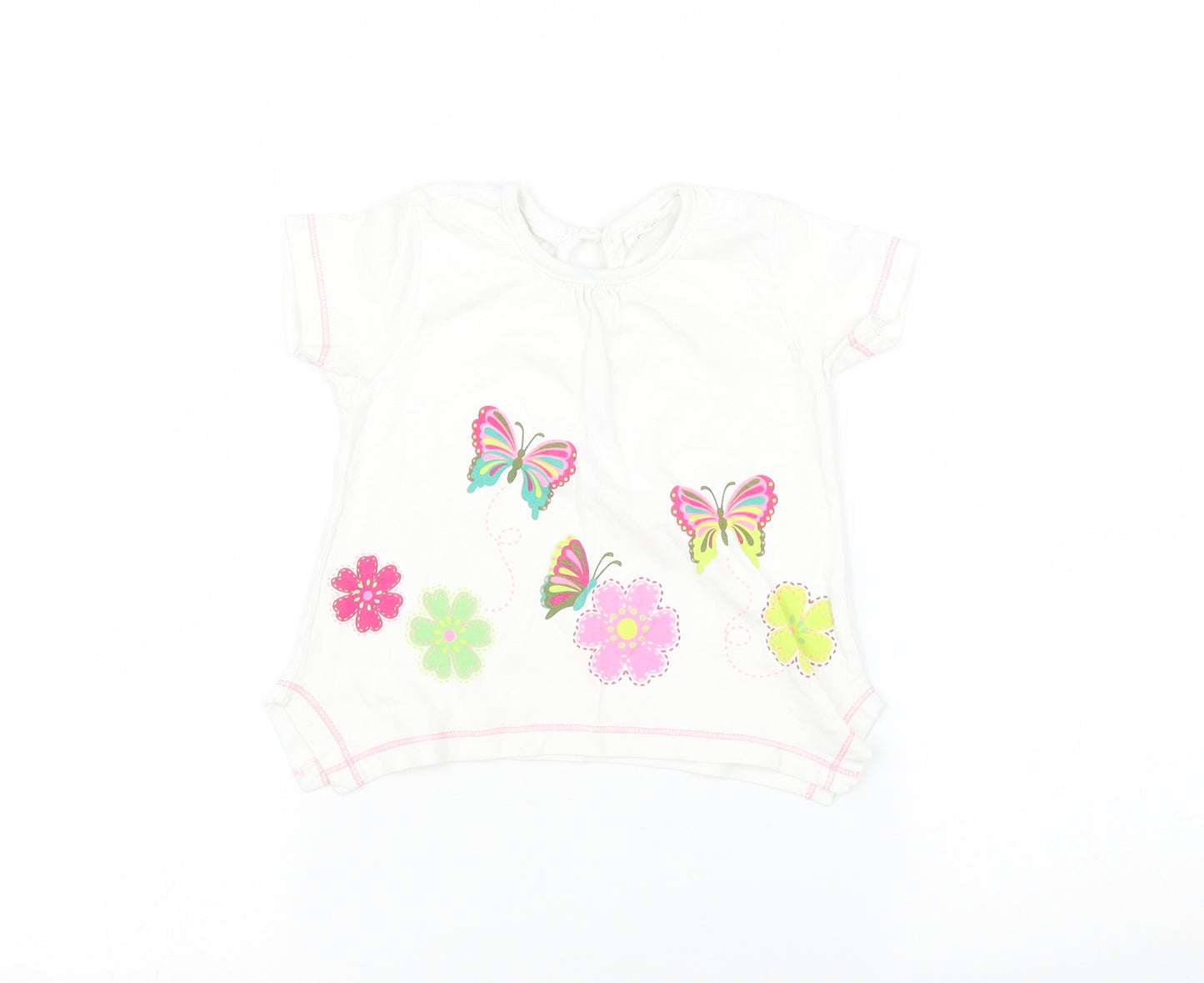 F&F Baby Multicoloured   Basic T-Shirt Size 9-12 Months  - Butterfly Print