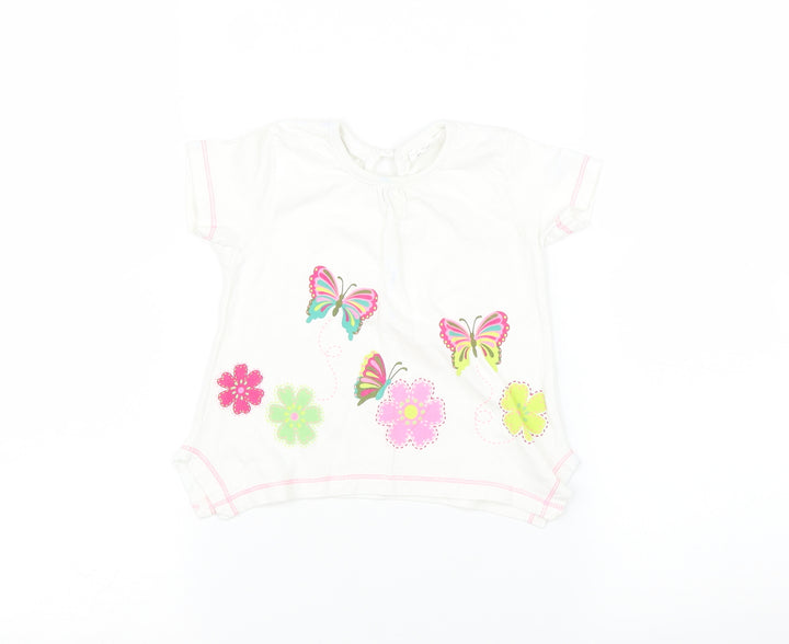 F&F Baby Multicoloured   Basic T-Shirt Size 9-12 Months  - Butterfly Print