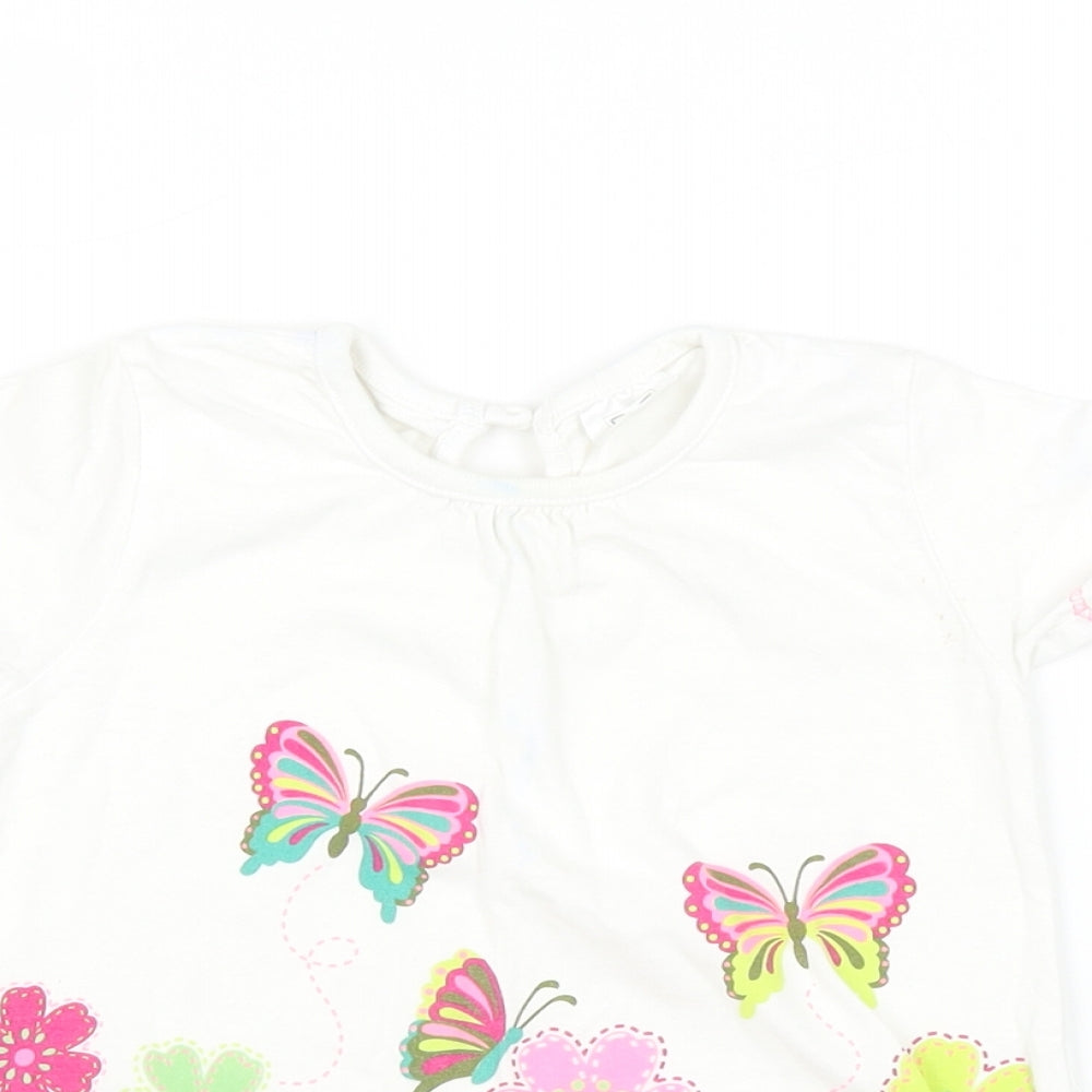 F&F Baby Multicoloured   Basic T-Shirt Size 9-12 Months  - Butterfly Print