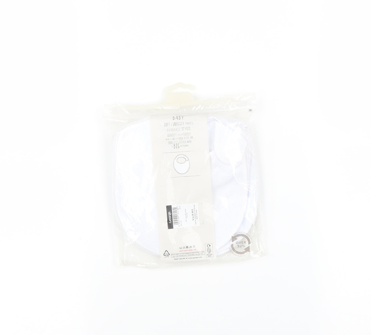 George Baby White    One-Piece   - Bibs