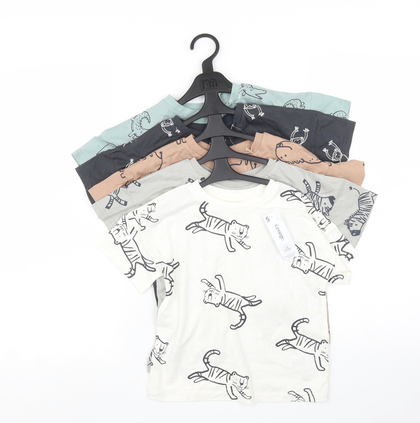 George Boys Multicoloured   Basic T-Shirt Size 2-3 Years  - Tiger
