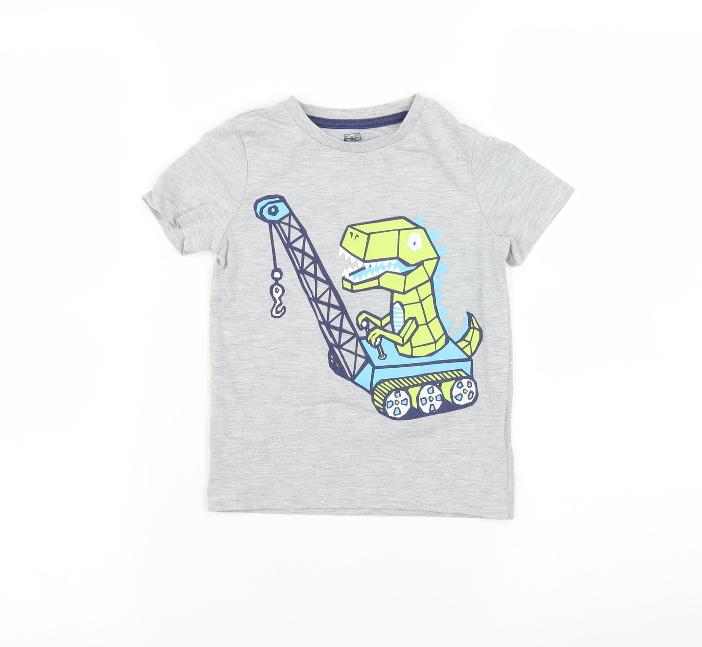 F&F Boys Multicoloured   Basic T-Shirt Size 2-3 Years  - Dinosaur