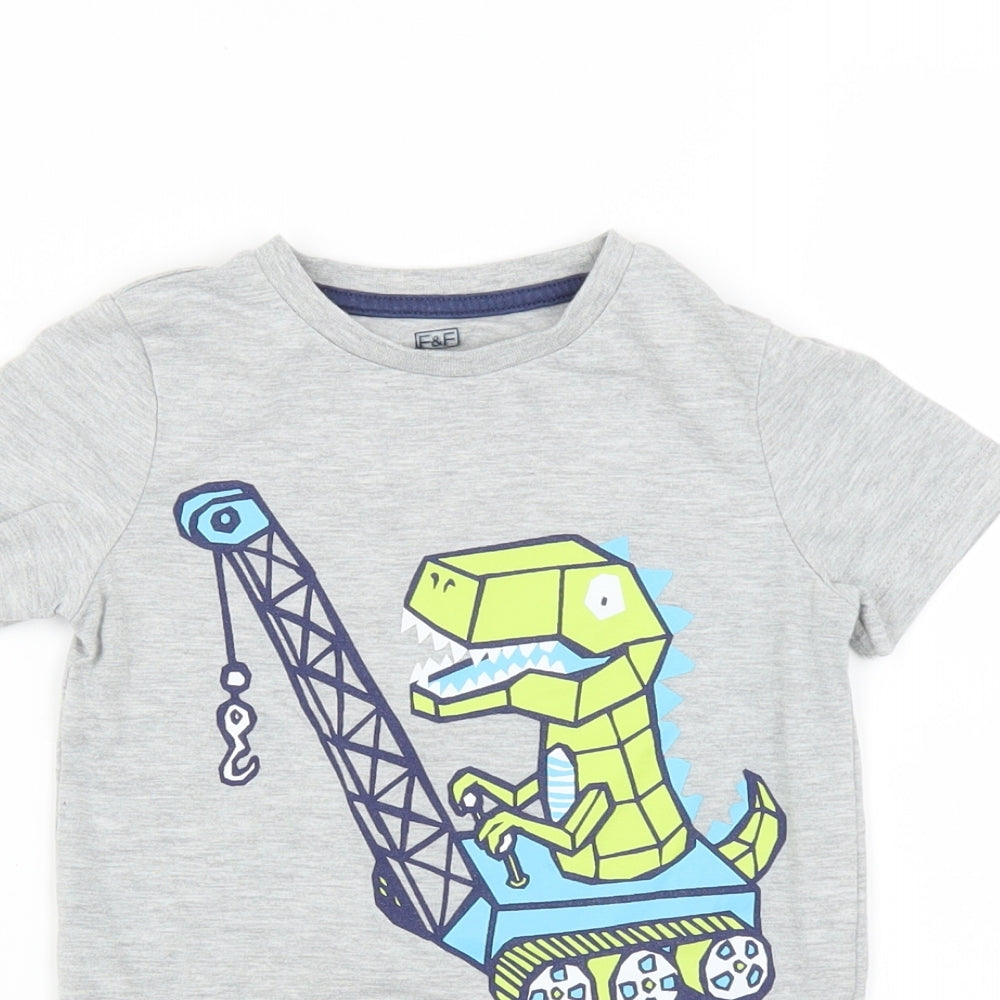 F&F Boys Multicoloured   Basic T-Shirt Size 2-3 Years  - Dinosaur