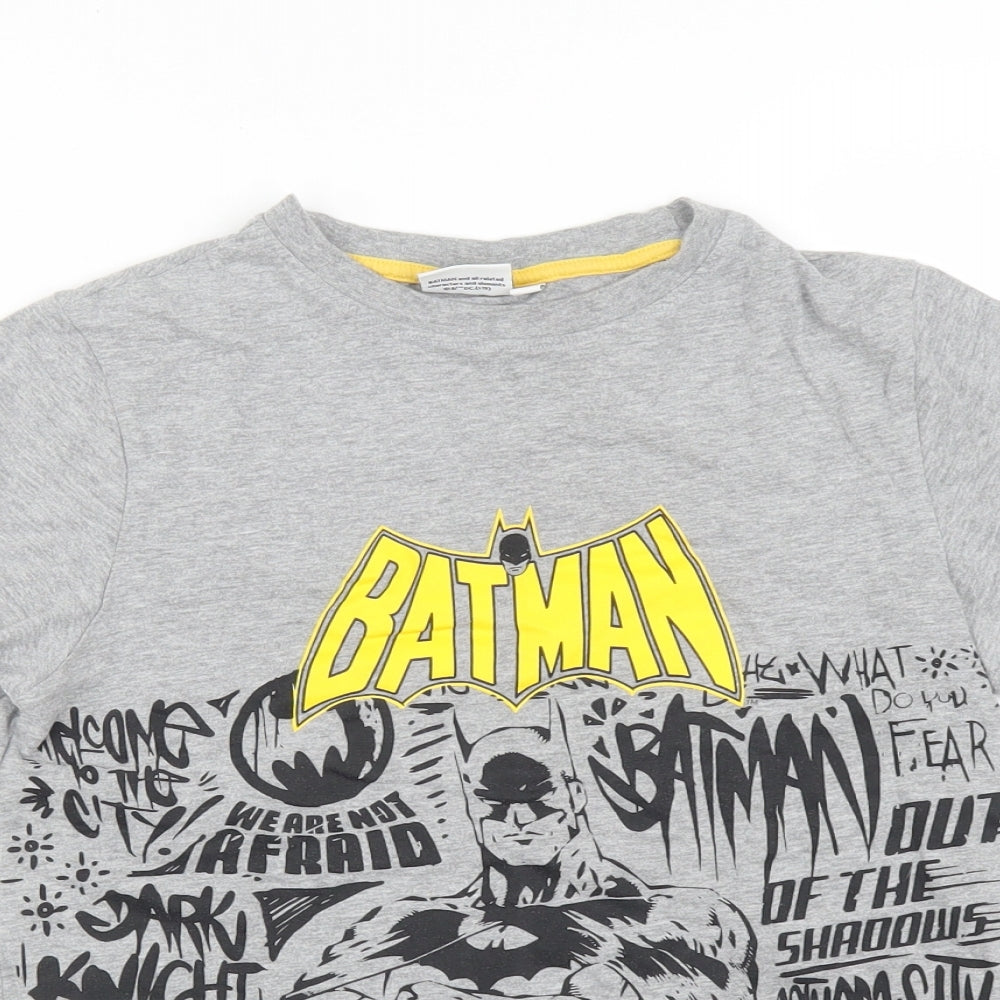 Primark Boys Grey   Basic T-Shirt Size 9-10 Years  - Batman