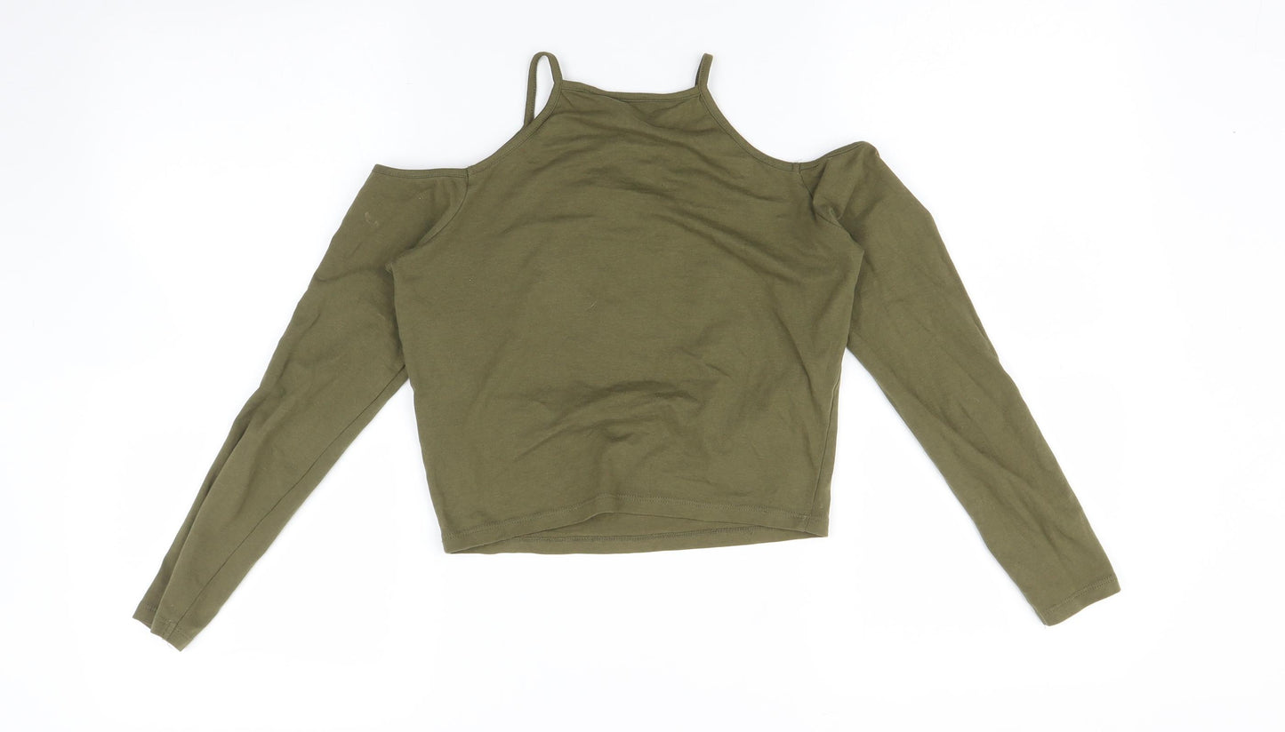 New Look Girls Green   Basic T-Shirt Size 12-13 Years  - Cropped