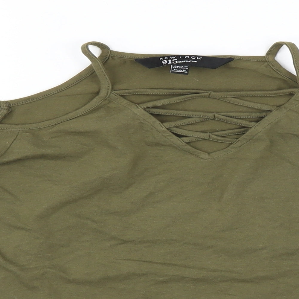 New Look Girls Green   Basic T-Shirt Size 12-13 Years  - Cropped