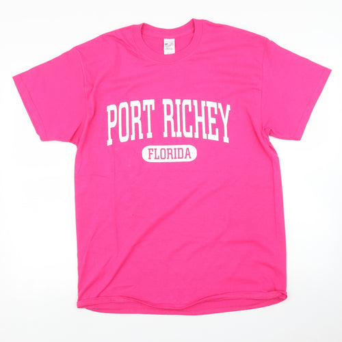 Gildan Womens Pink   Basic T-Shirt Size L  - Port Richey