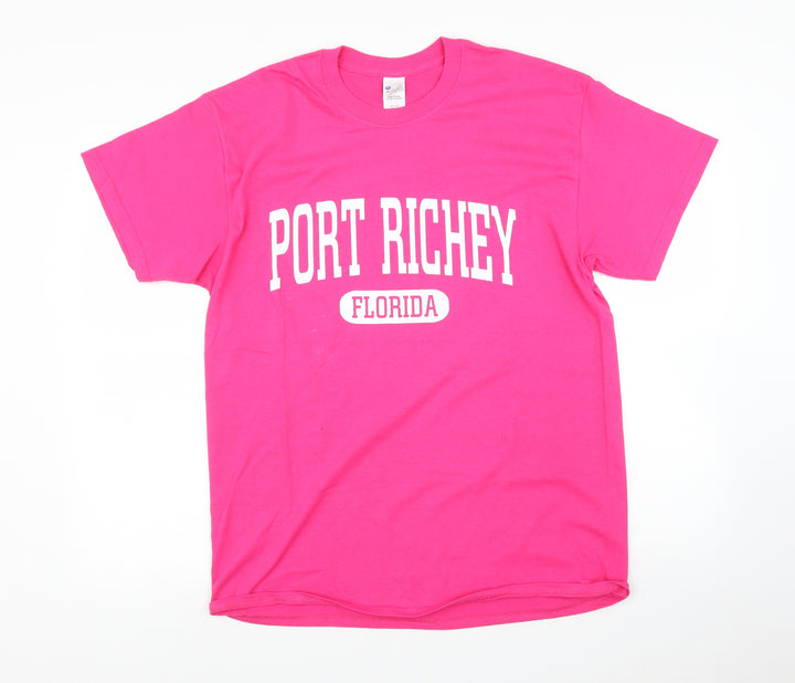 Gildan Womens Pink Basic T-Shirt Size L - Port Richey