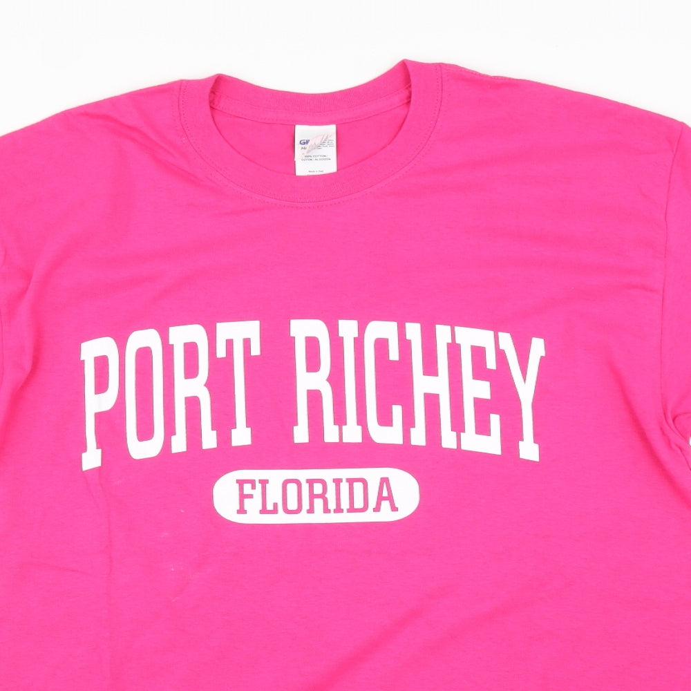 Gildan Womens Pink   Basic T-Shirt Size L  - Port Richey