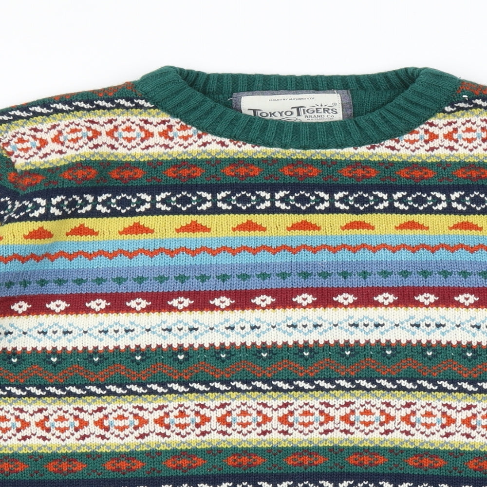 Tokyo Tigers Mens Multicoloured Fair Isle  Pullover Jumper Size M