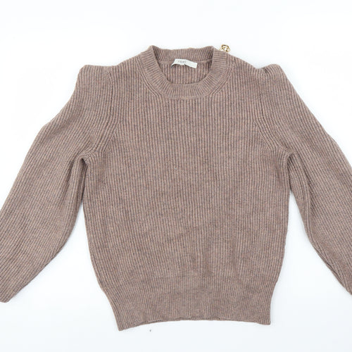 NEXT Womens Brown   Pullover Jumper Size S  - Gold Necklace