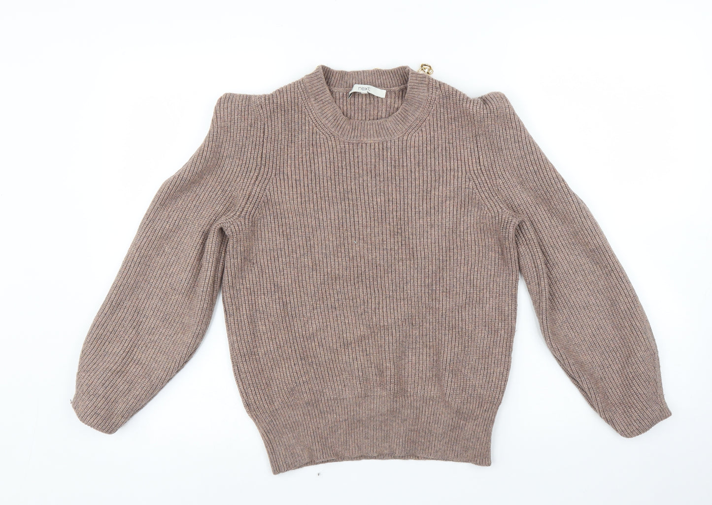 NEXT Womens Brown   Pullover Jumper Size S  - Gold Necklace