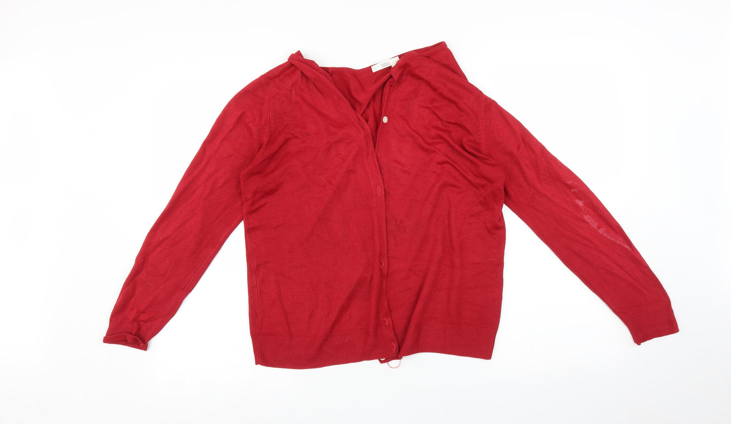 Marks and Spencer Womens Red   Cardigan Jumper Size 16