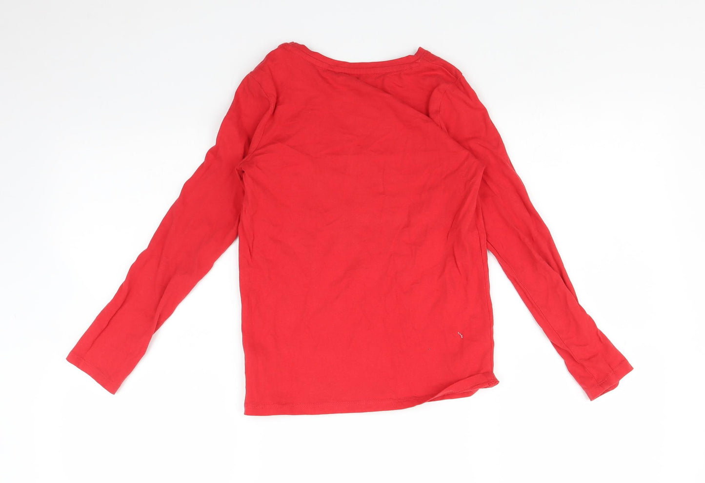 NEXT Girls Red   Basic T-Shirt Size 9 Years  - Christmas