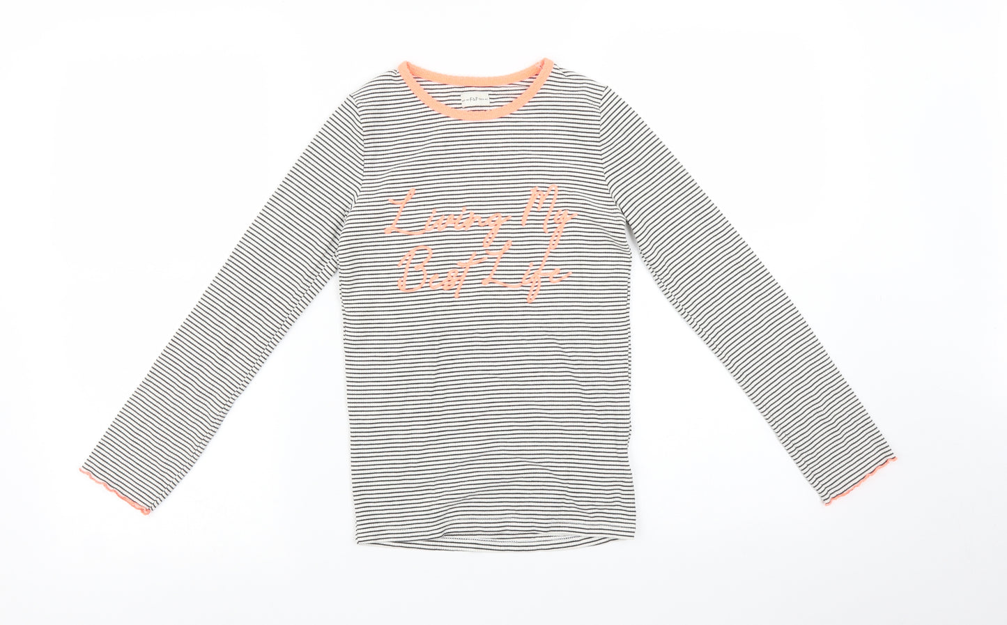 TU Girls Multicoloured Striped  Basic T-Shirt Size 9-10 Years