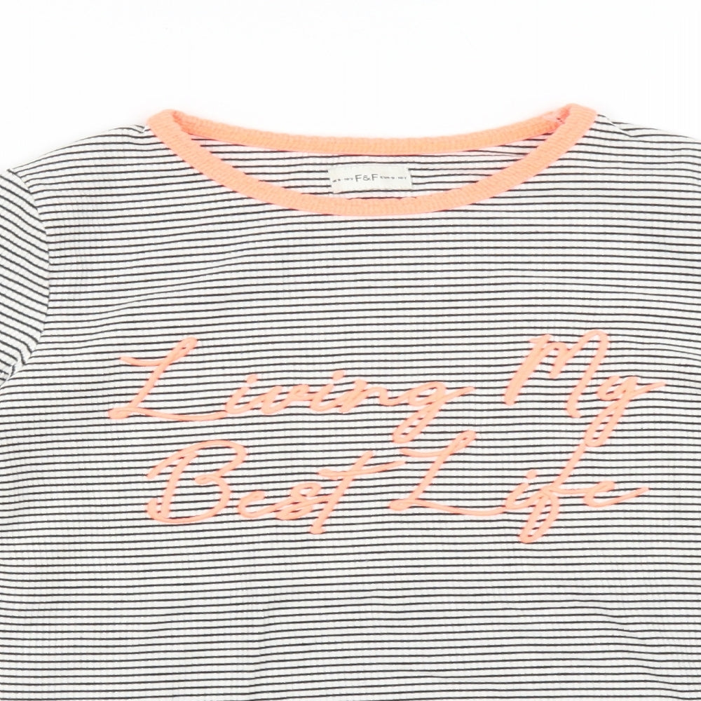 TU Girls Multicoloured Striped  Basic T-Shirt Size 9-10 Years