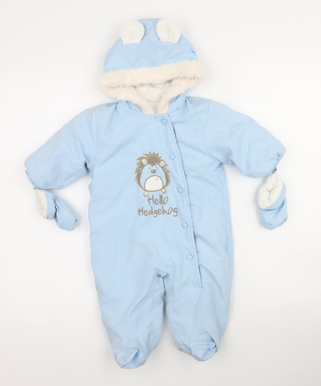 Preworn Baby Blue   Parka Snowsuit Size 6-9 Months  - Full body