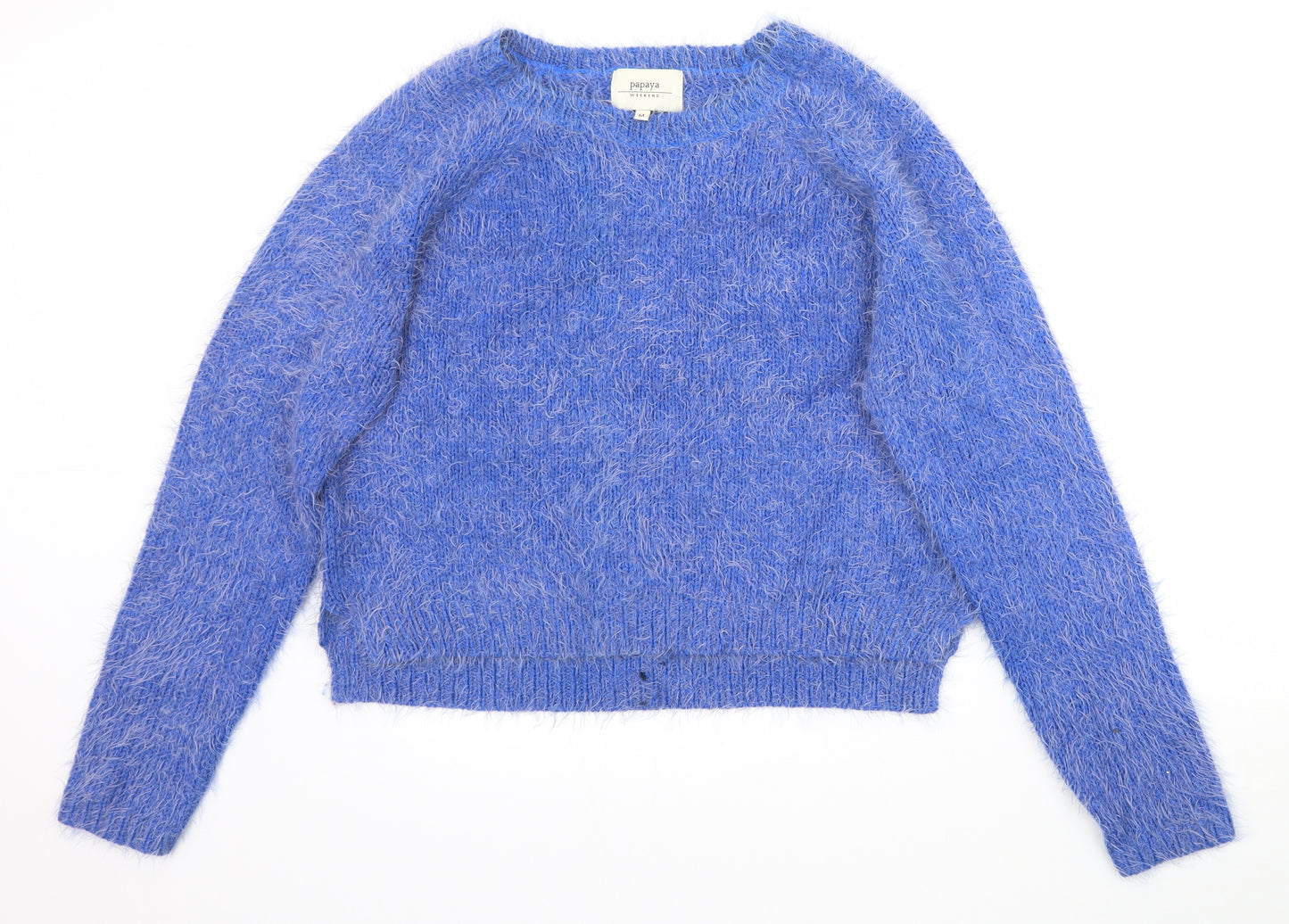 Papaya Womens Blue  Knit Pullover Jumper Size M  - Fluffy