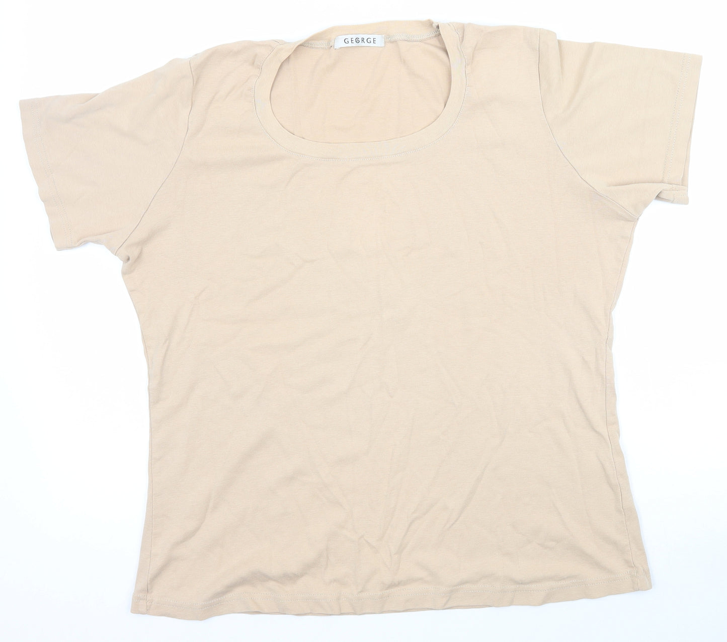 George Womens Beige   Basic T-Shirt Size 18
