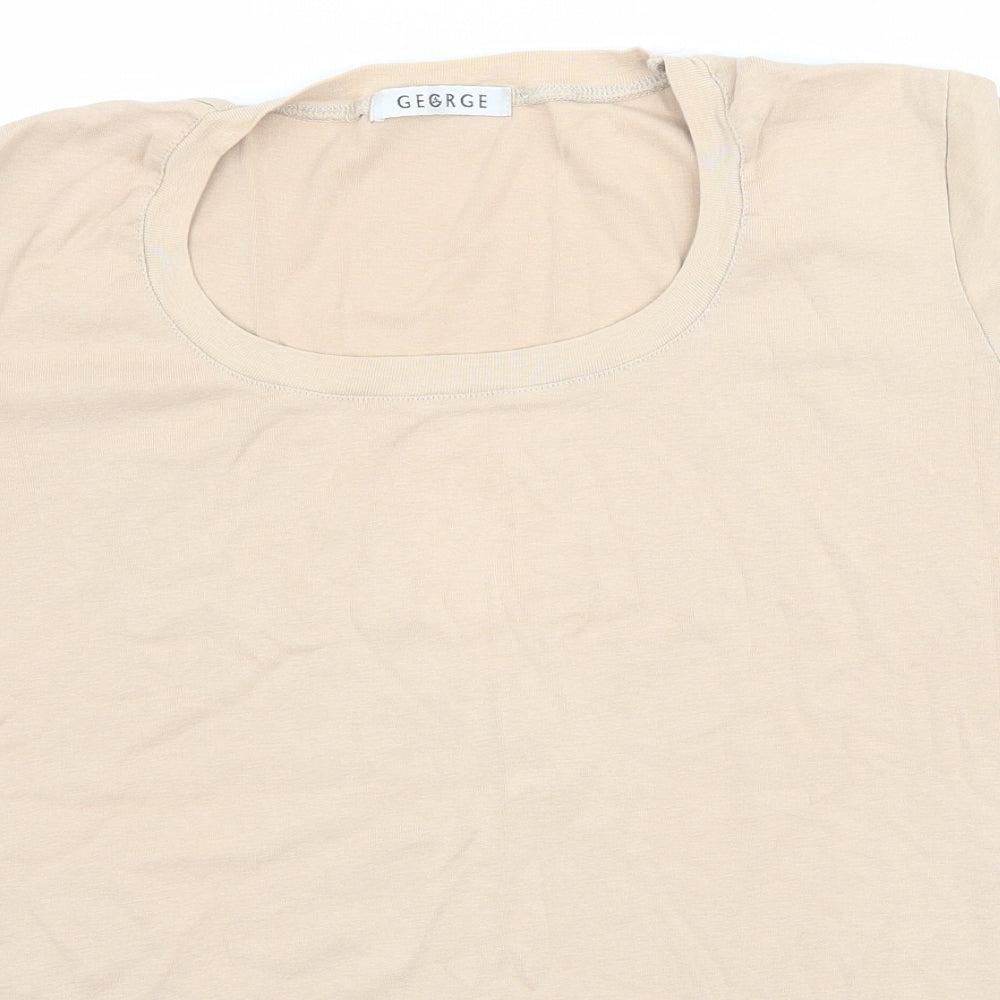 George Womens Beige   Basic T-Shirt Size 18