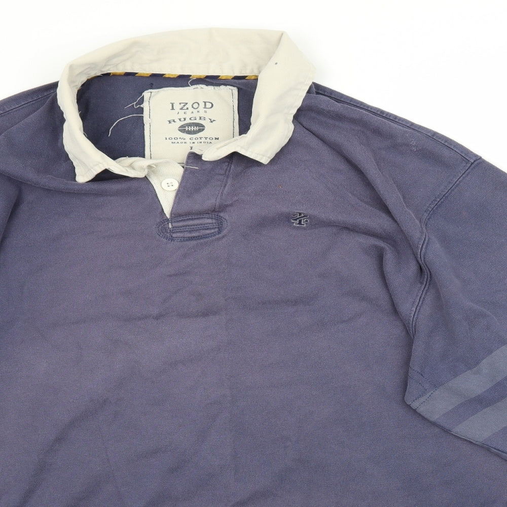 IZOD Mens Blue    Polo Size L  - Rugby