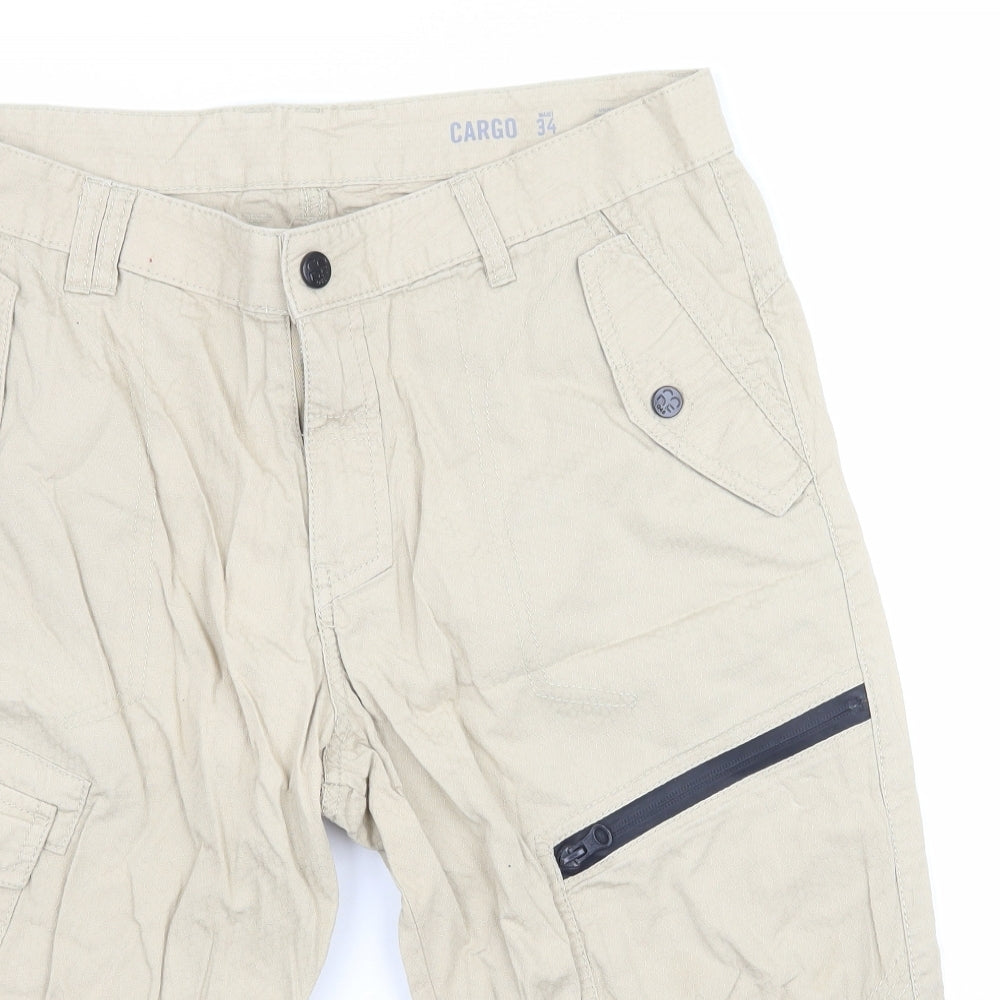 F&F Mens Beige   Cargo Shorts Size 34