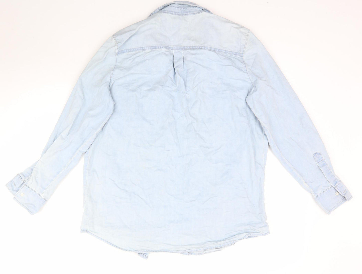 New Look Womens Blue  Denim Basic Button-Up Size 10