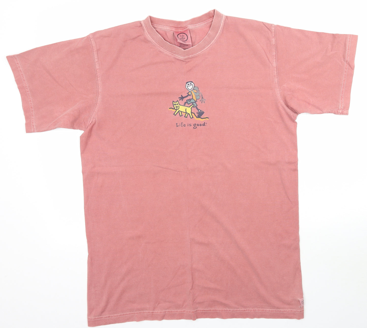 Life is Good Mens Pink    T-Shirt Size M