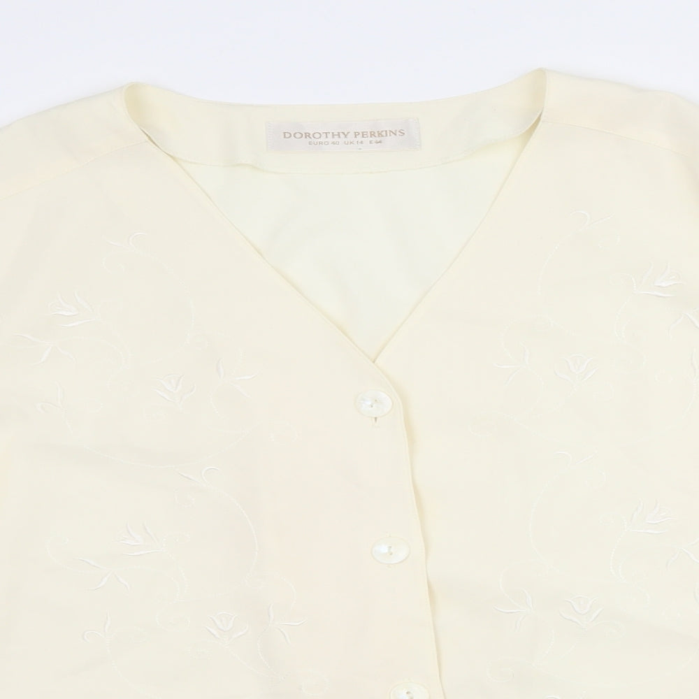 Dorothy Perkins Womens Ivory   Basic Blouse Size 14