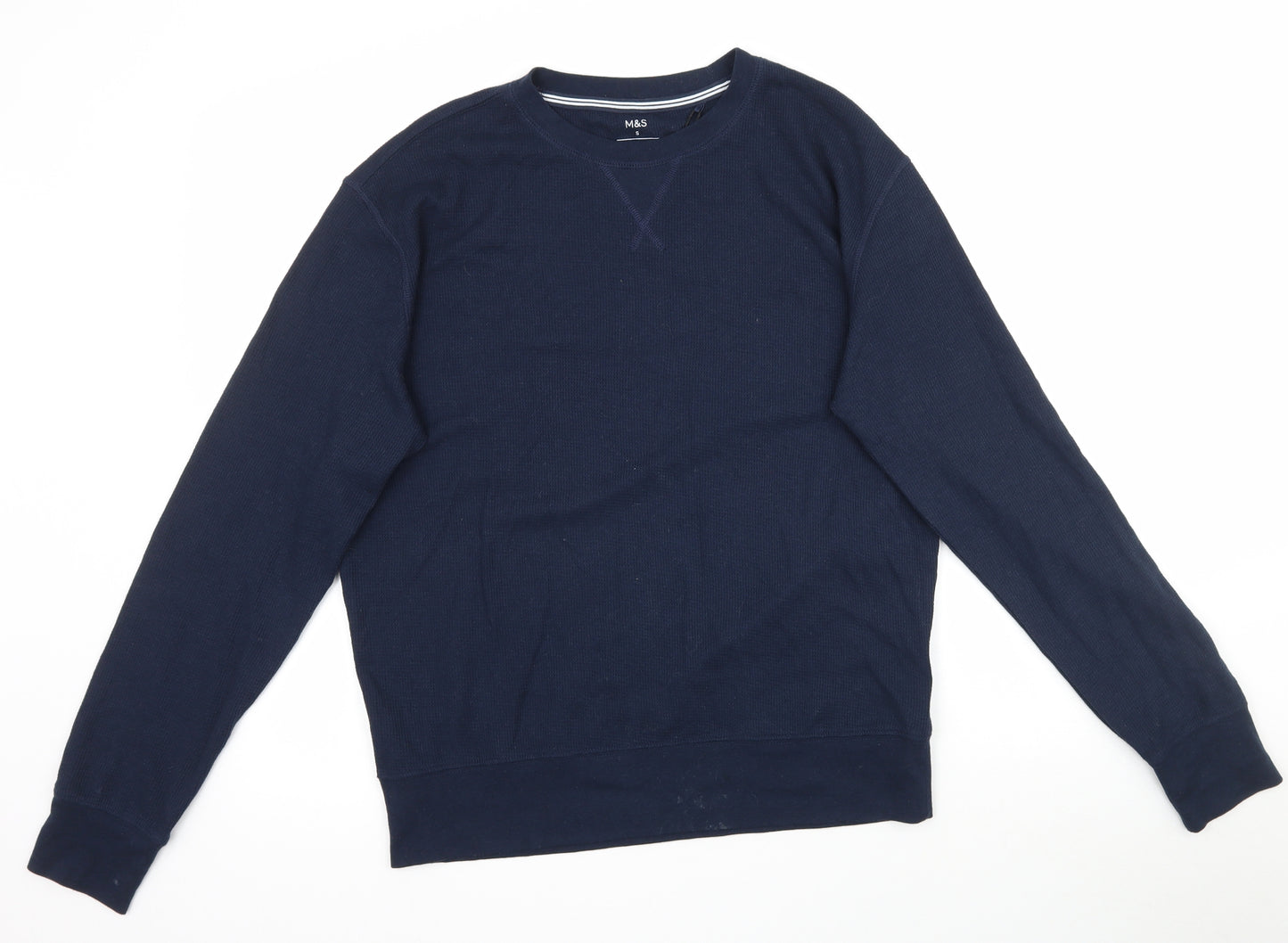 Marks and Spencer Mens Blue  Knit Pullover Jumper Size S