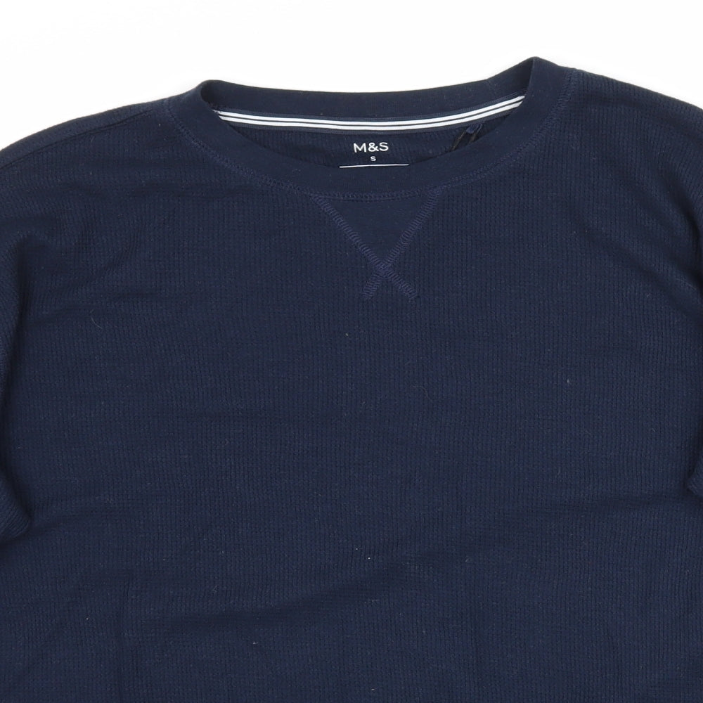 Marks and Spencer Mens Blue  Knit Pullover Jumper Size S