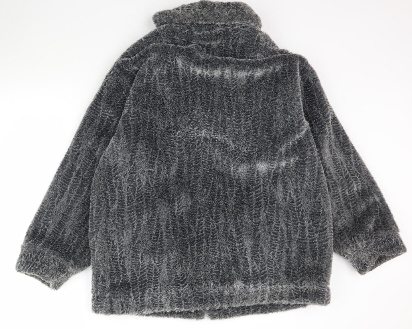 Zepla Womens Grey   Overcoat Coat Size L  - Furry