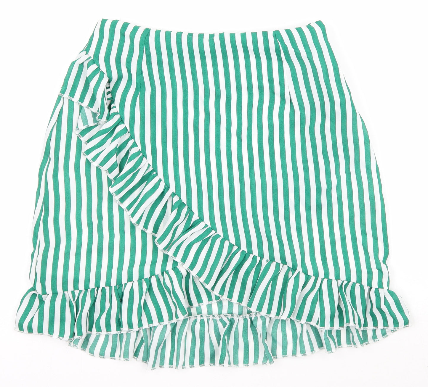 Missguided Womens Green Striped   Skirt Size 6