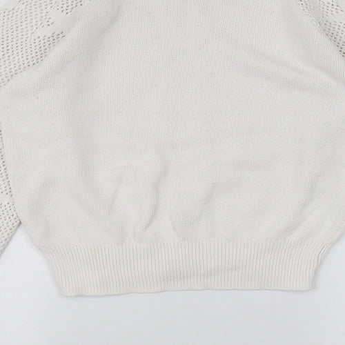 Marks and Spencer Womens White   Pullover Jumper Size S
