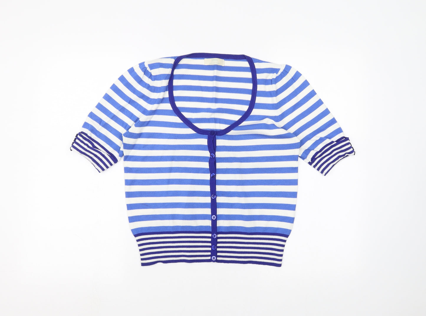 Marks and Spencer Womens White Striped  Basic Button-Up Size 10