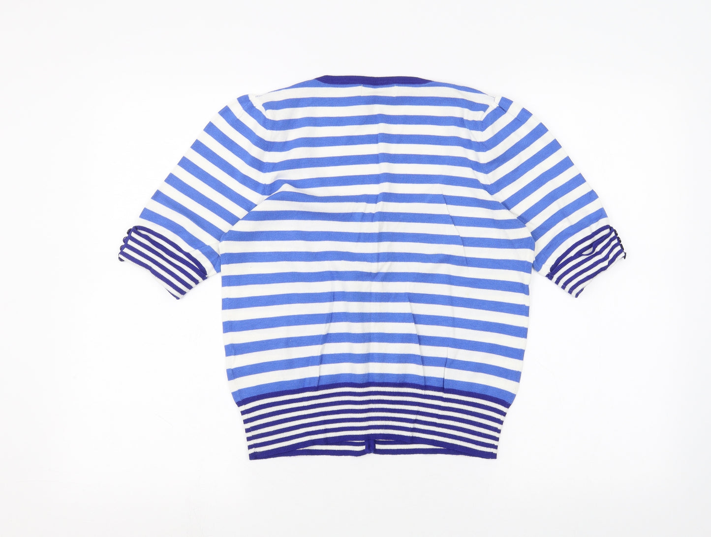Marks and Spencer Womens White Striped  Basic Button-Up Size 10