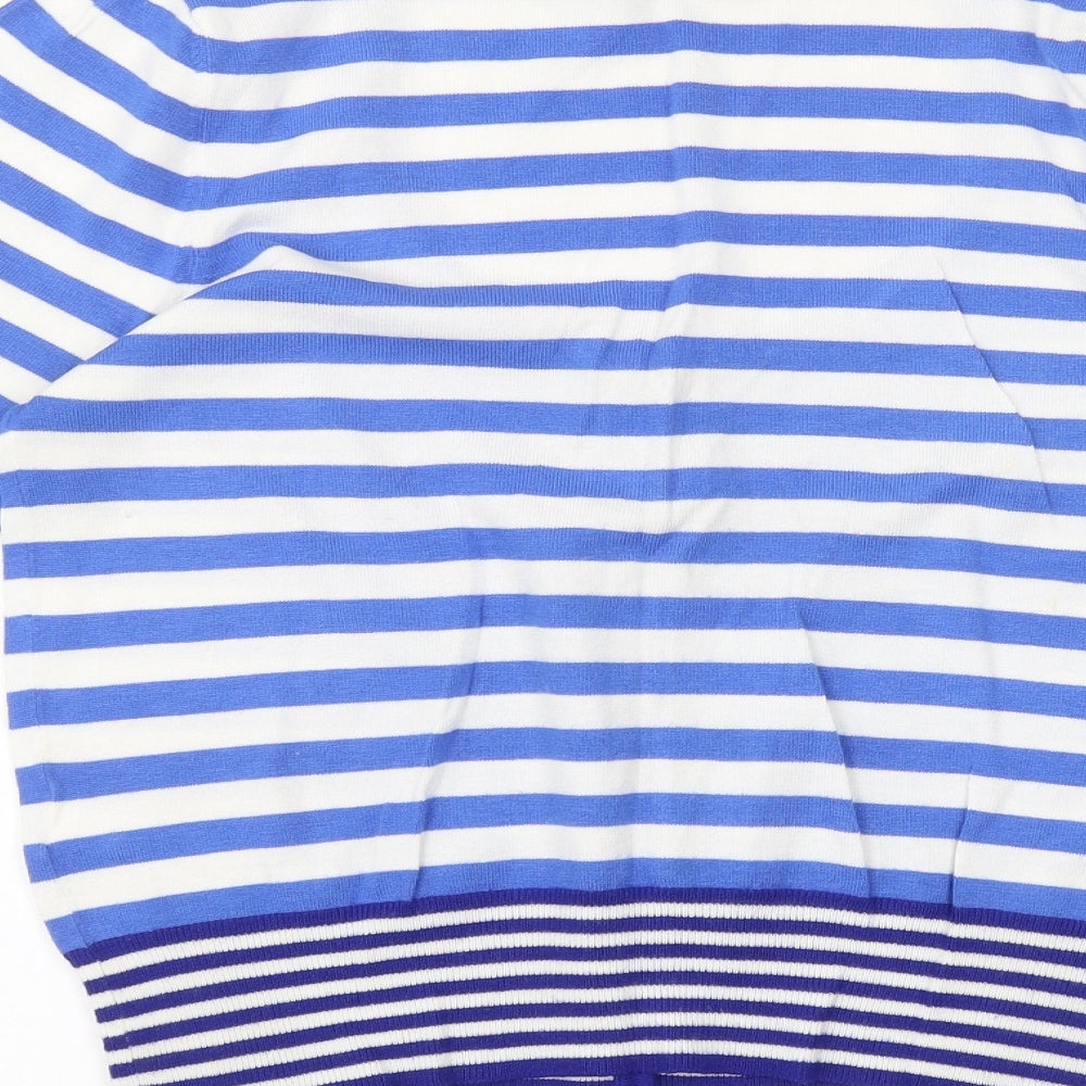 Marks and Spencer Womens White Striped  Basic Button-Up Size 10