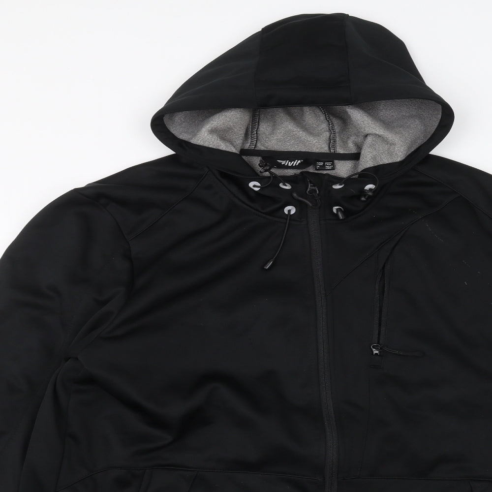 Crivit Mens Black   Parka Coat Size L