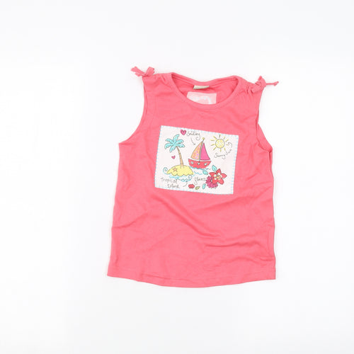 Cherokee Girls Pink   Basic T-Shirt Size 4-5 Years