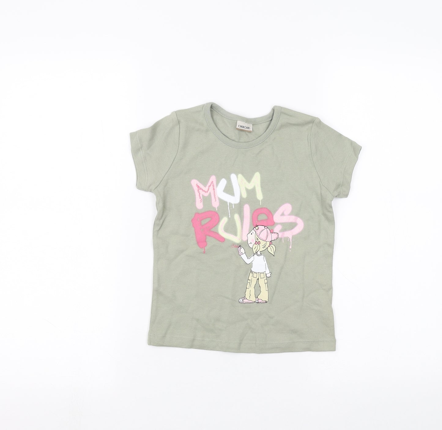 Cherokee Girls Green   Basic T-Shirt Size 4-5 Years